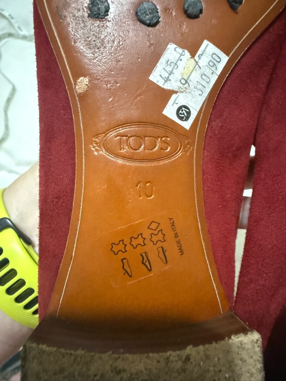 Tod's Burgundy Suede Studded Driving Loafers 10 40 - Picture 7 of 10